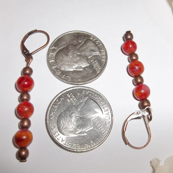 Red & Orange Boho Beaded Earrings Set Fashion Accessory Jewelry Pair NWT 5099 - Picture 3 of 8